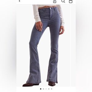 Like New We The Free Blue Striped Bootcut Jeans